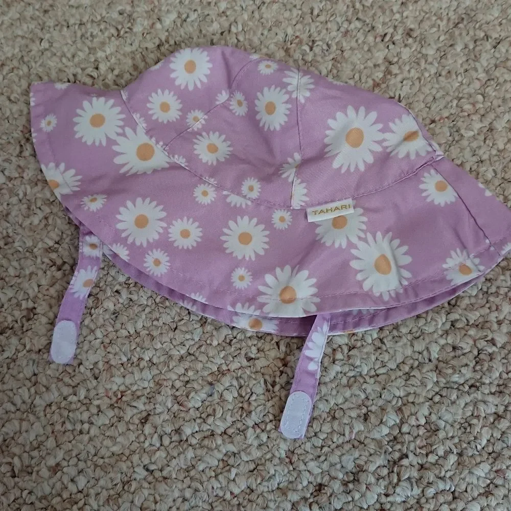 Tahari baby purple floral Sun Hat - 12M